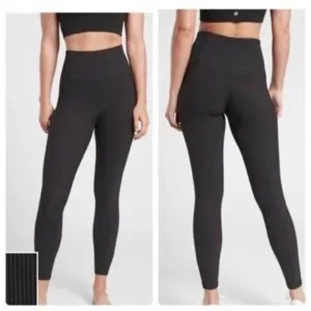 Athleta Elation Rib Tight Black High‎ Rise Leggings Size Small